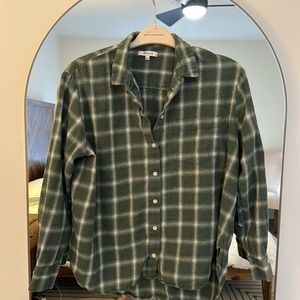 Madewell, Women’s Large Green Plaid Flannel